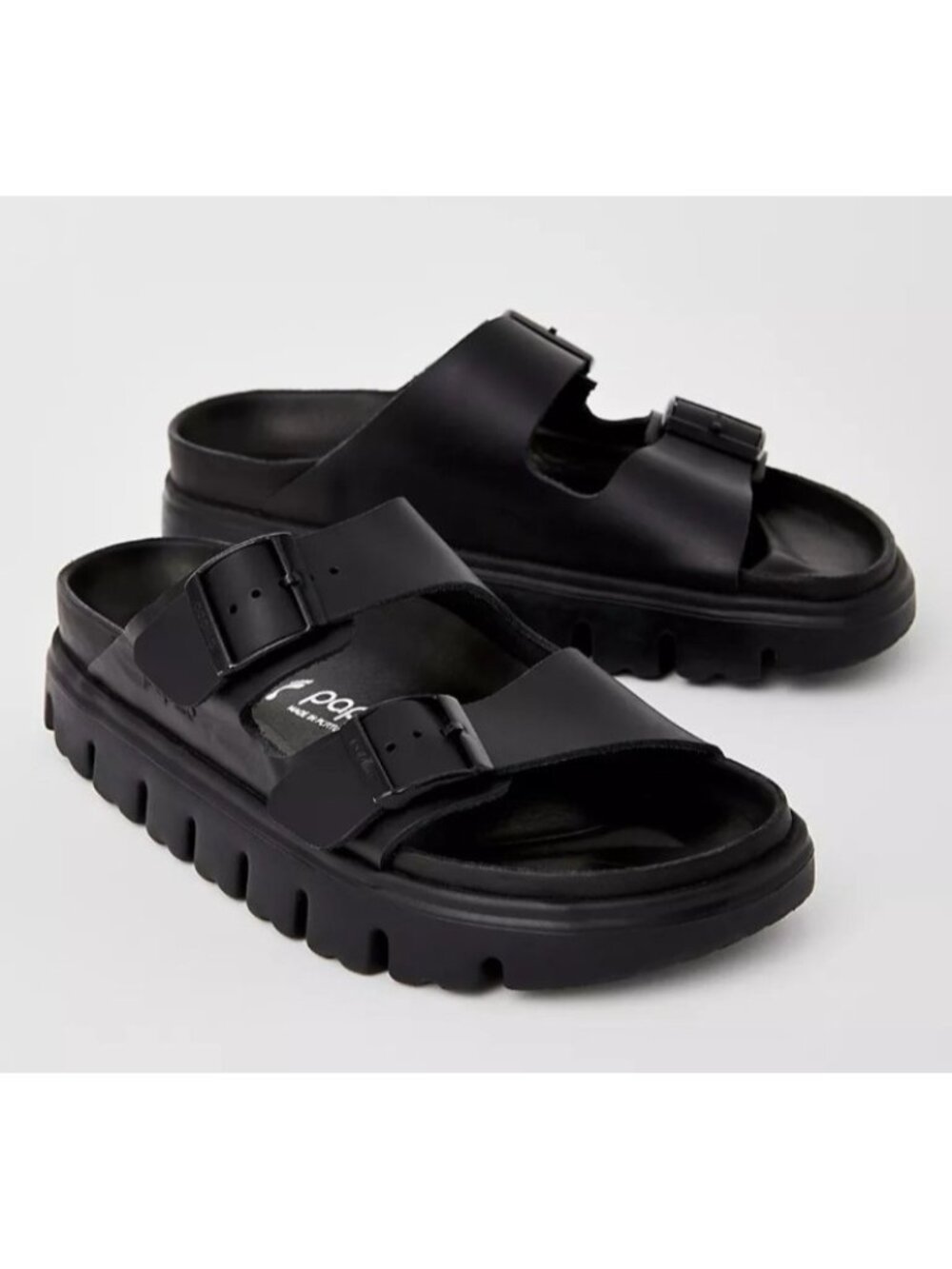 Papillio Birkenstock Arizona Exquisite Leather Chunky Platform Sandals Black L 9 - Picture 16 of 16